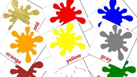 Cartes flash avec des couleurs