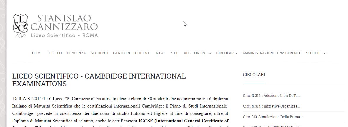 École secondaire scientifique en anglais