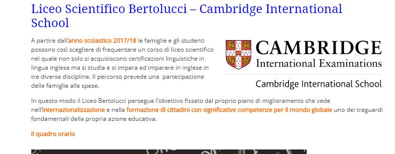 Cambridge Liceo Scientifico Attilio Bertolucci